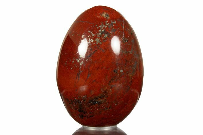 Polished Red Jasper Egg with Agate Pockets - South Africa #313490